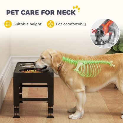 Raised Dog Bowl, Foldable Elevated Dog bowls, 4 Heights Adjustable