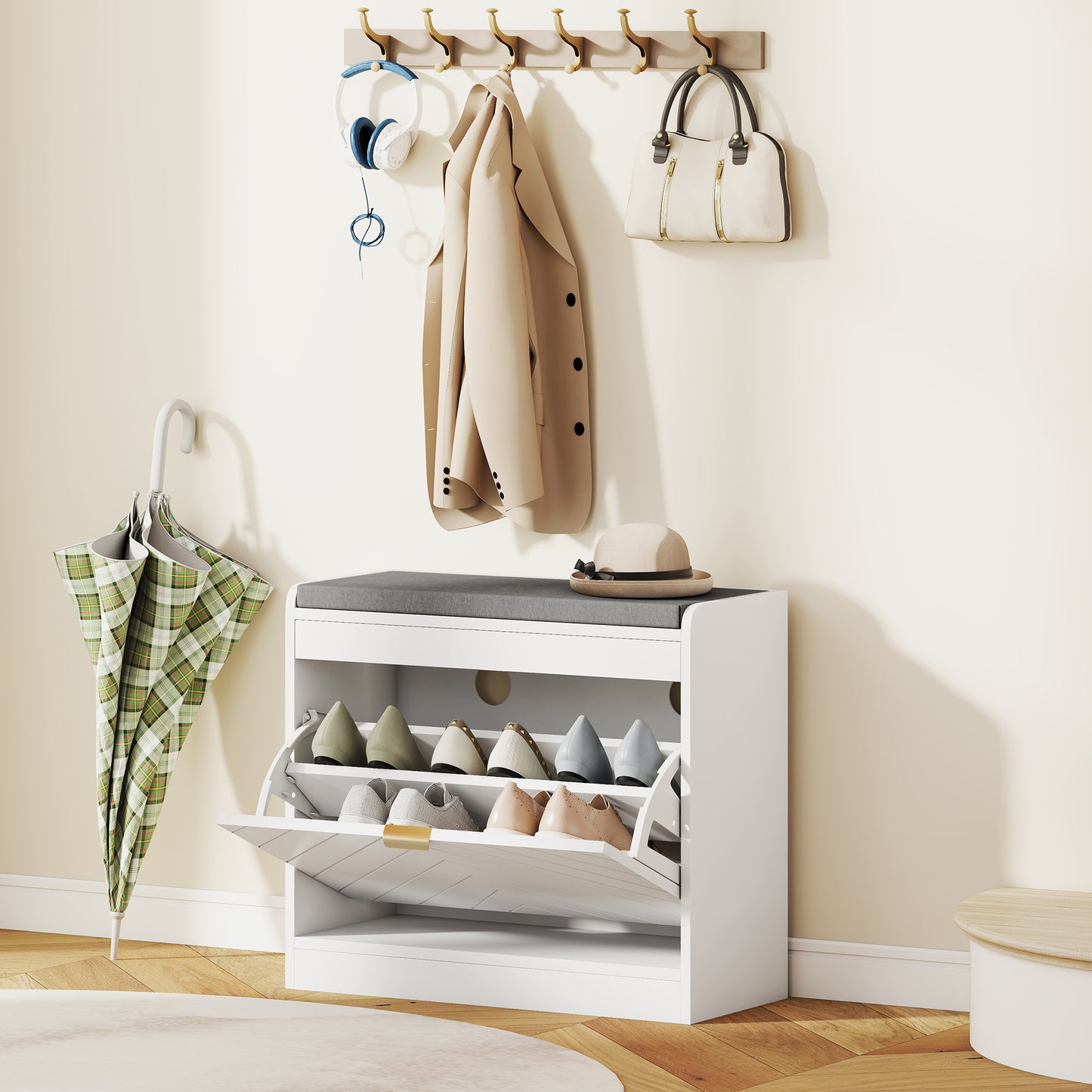 Chest of Drawers, 2 Fabric Drawer Dresser, Aluminium Handles, Black