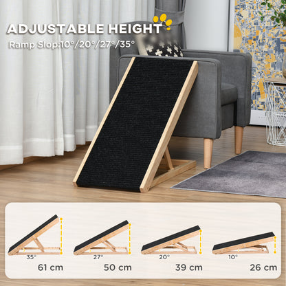 Dog Ramp, Foldable Pet Ramp with 4 Adjustable Heights for Sofa, Bed