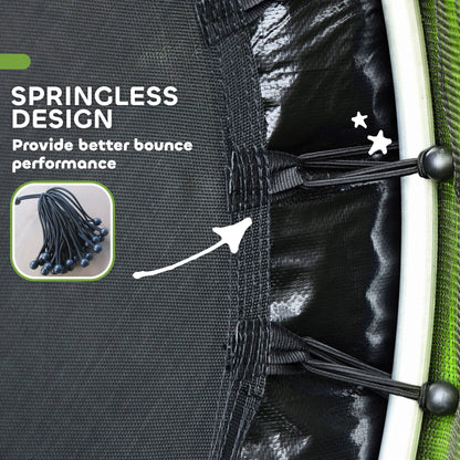 Kids Trampoline, with Enclosure Net, Steel Frame, for Ages 3-6 Years - Green