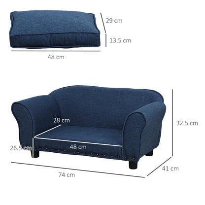 Dog Sofa Bed Pet Chair w/ Soft Cushion, for XS and S Dogs - Blue