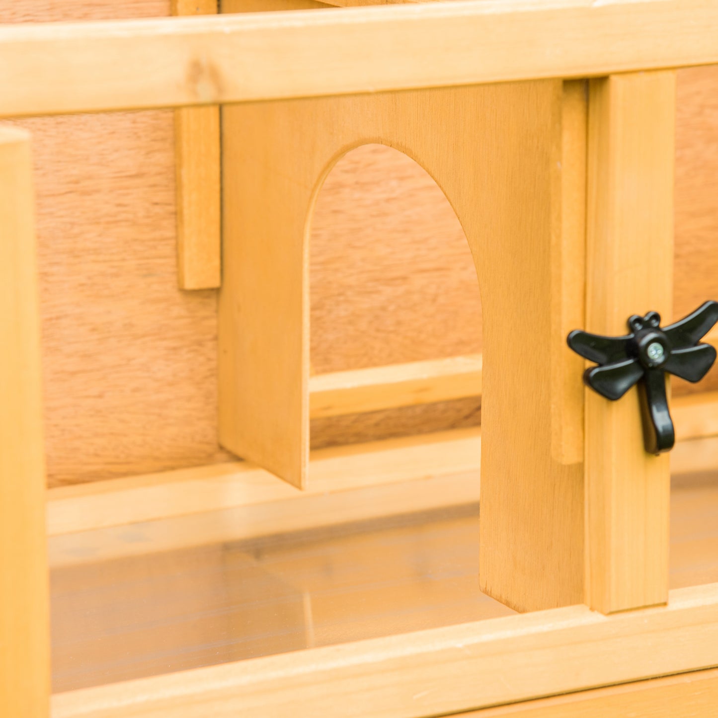 2 Level Wooden Rabbit Bunny Guinea Pig Hutch w/ Outdoor Run Water Resistant Roof Pull out Tray Ramp 150 x 52.5 x 68 cm, Yellow