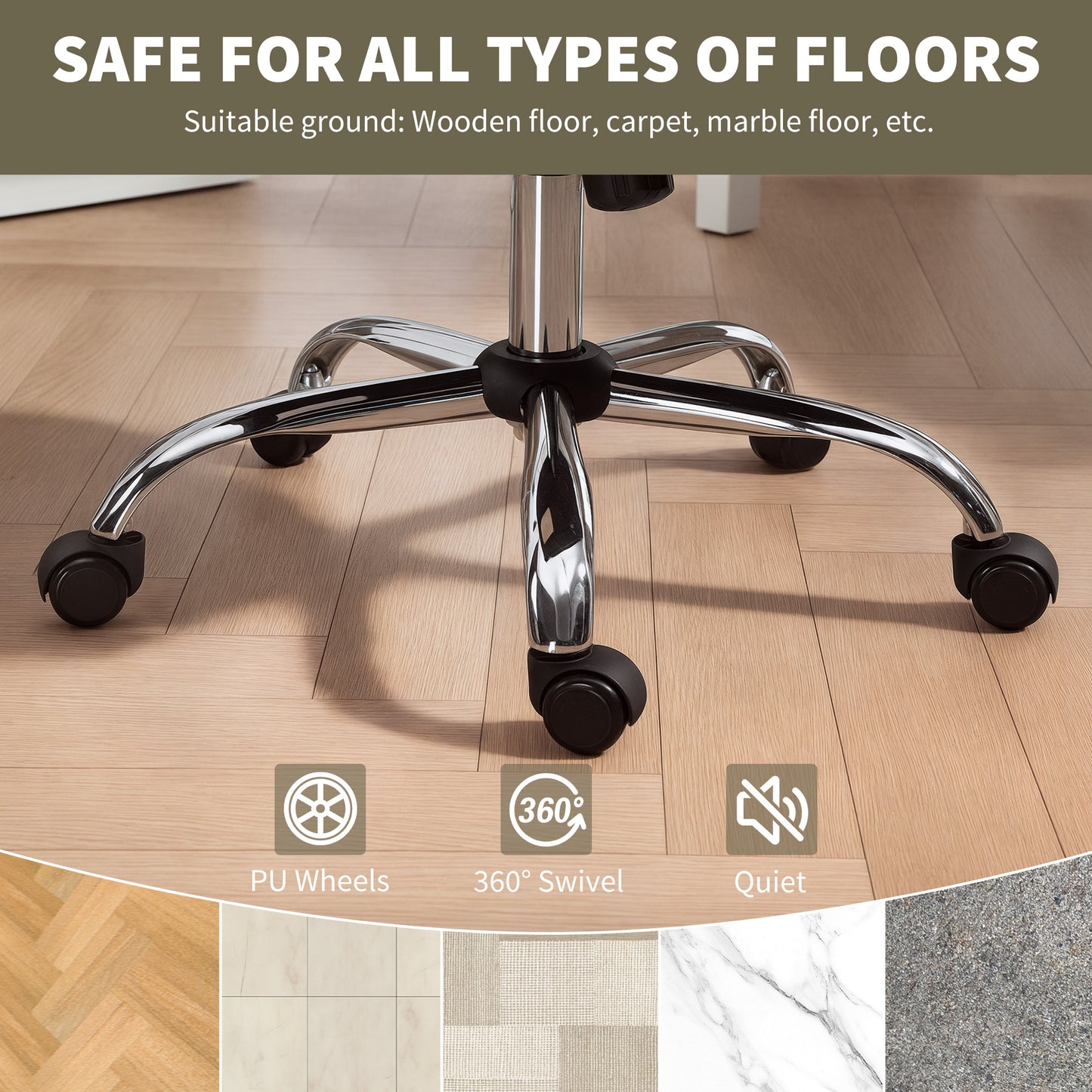 Modern Velvet Office Desk Chair for Bedroom, Living Room, Beige