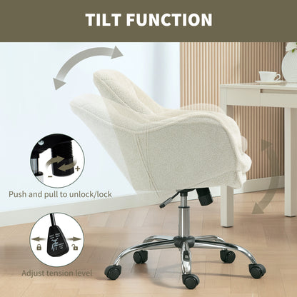 Modern Velvet Office Desk Chair for Bedroom, Living Room, Beige