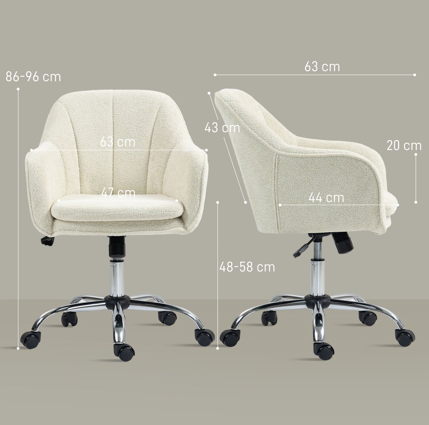 Modern Velvet Office Desk Chair for Bedroom, Living Room, Beige
