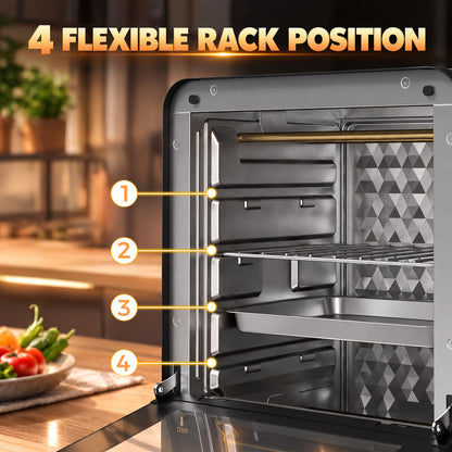 1000W 15L Mini Oven and Grill with 60-Minute Timer - Black
