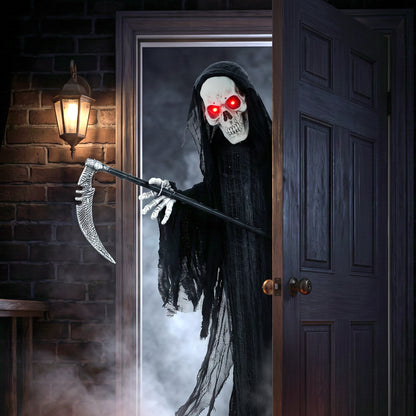 72"/183cm Life Size Animated Grim Reaper Halloween Decoration