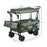 Folding Trolley Cart Storage Wagon Beach Trailer 4 Wheels with Handle Overhead Canopy Cart Push Pull for Camping, Green