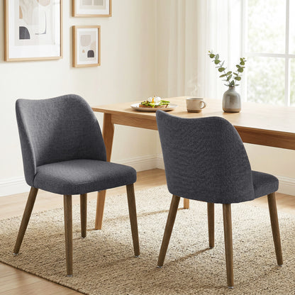 Dining Chairs Set of 2, Kitchen Chairs with Padded Seat, Curved Back