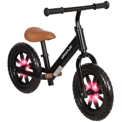 11.2" Balance Bike with Lighting Wheels for 2-5 Years, Black