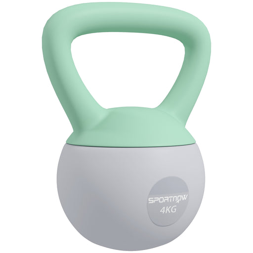 4KG Kettlebell with Soft Body and Non-Slip Handle, Grey and Green