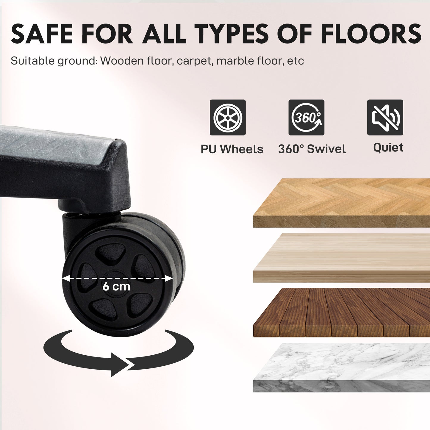 Gamer Computer Chair, Gaming Chair with Swivel Wheels, Pale Pink