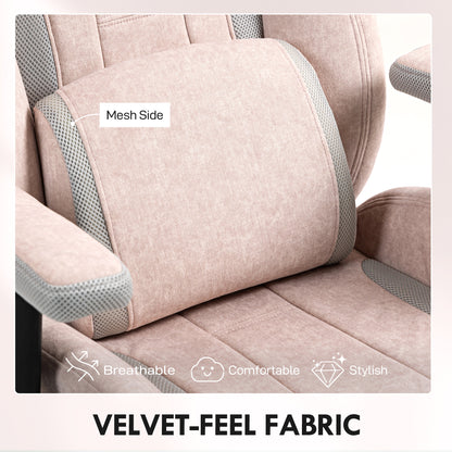 Gamer Computer Chair, Gaming Chair with Swivel Wheels, Pale Pink