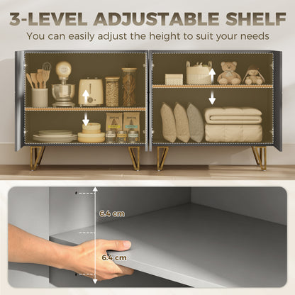 Storage Cabinet, Sideboard with Adjustable Shelf, Grey