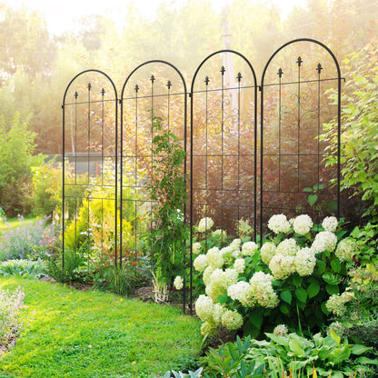 Set of 4 Metal Trellis for Climbing Plants, Arrow Design