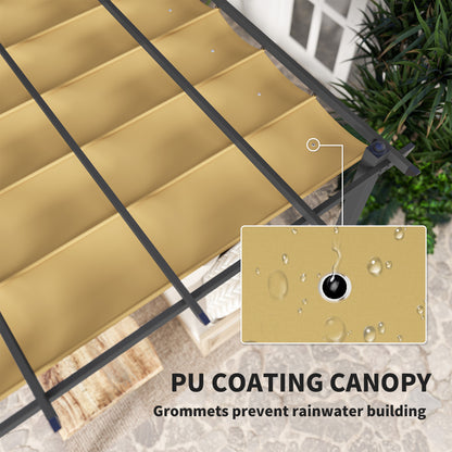 3 x 3(m) Aluminium Pergola with Retractable Roof, Garden Gazebo Khaki