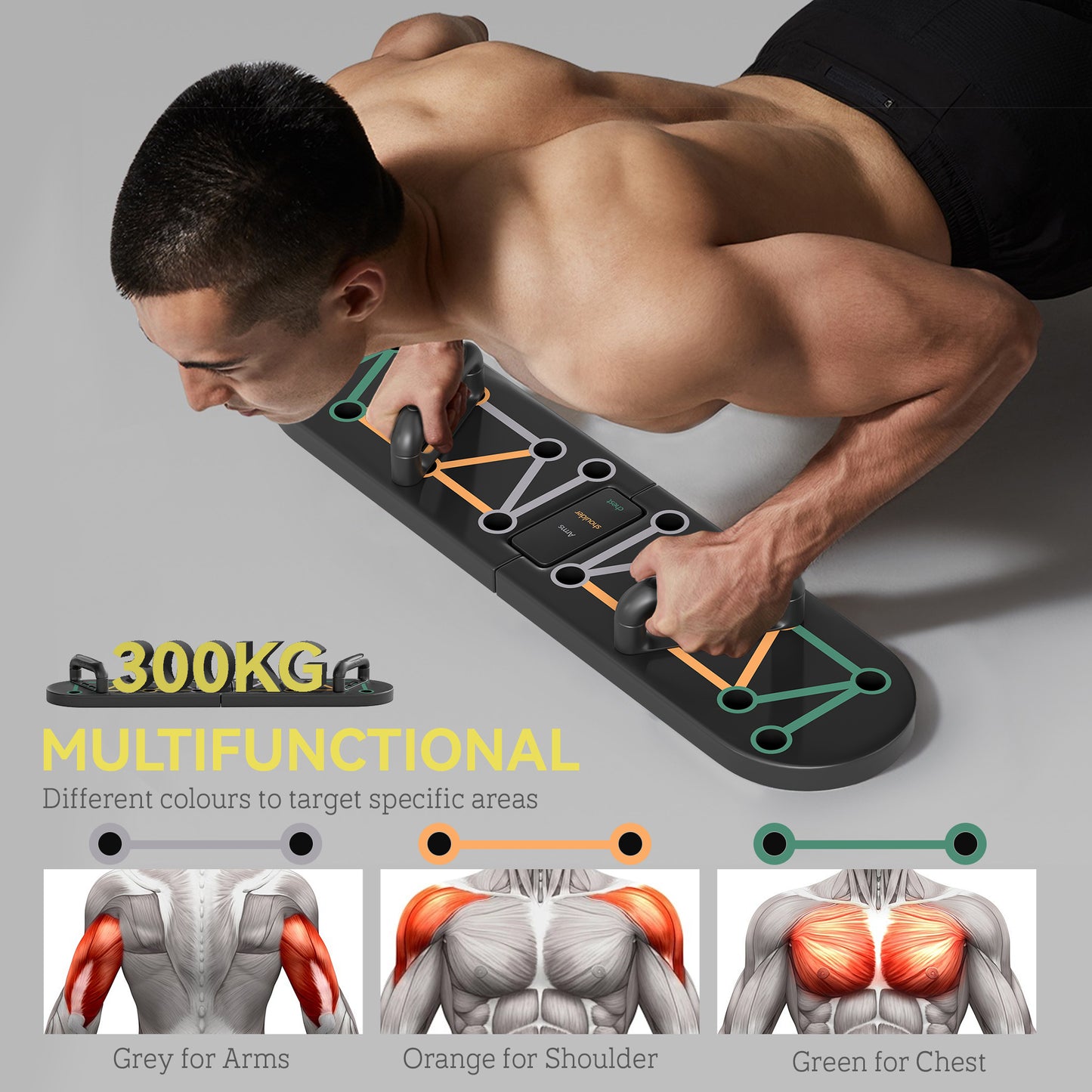 11-in-1 Foldable Push Up Board, Press Up Handles for Home Gym