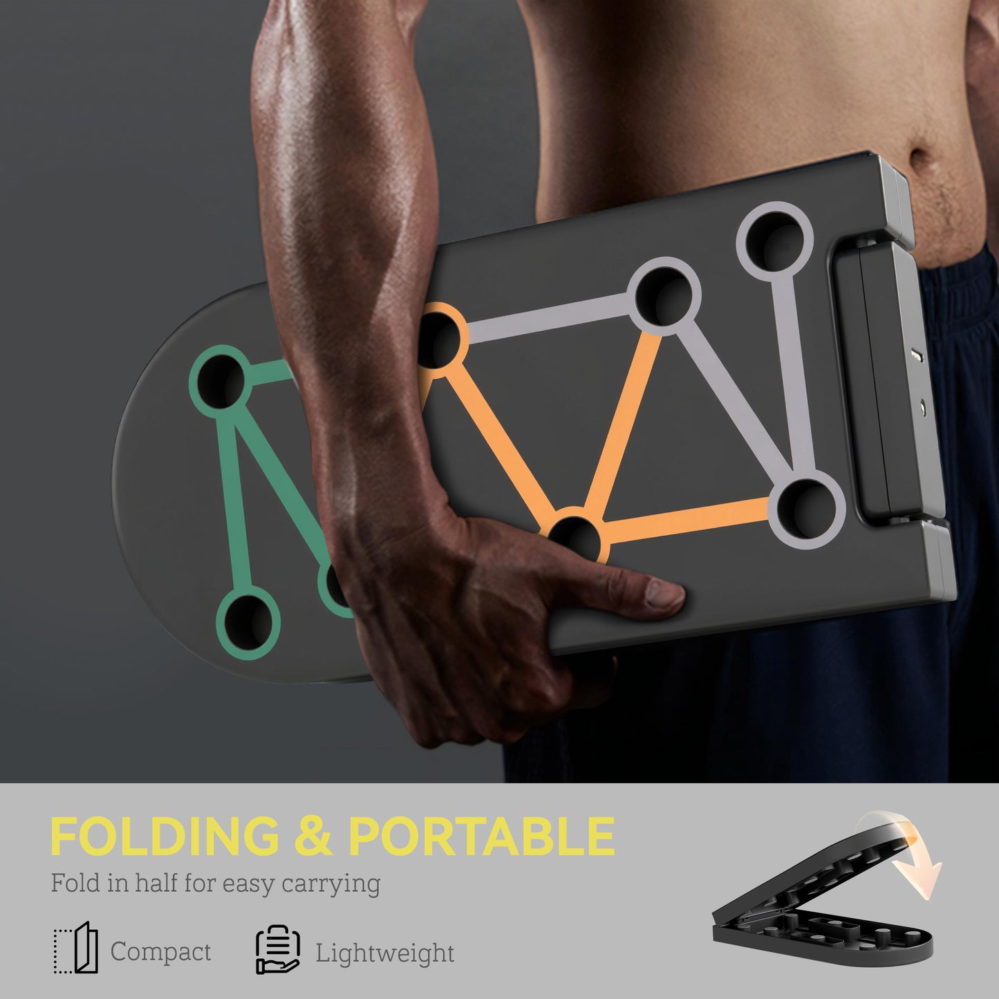 11-in-1 Foldable Push Up Board, Press Up Handles for Home Gym