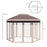 Hexagon Pop Up Gazebo Outdoor Patio Gazebo Double Roof Instant Shelter with Netting, 3 x 4m, Khaki