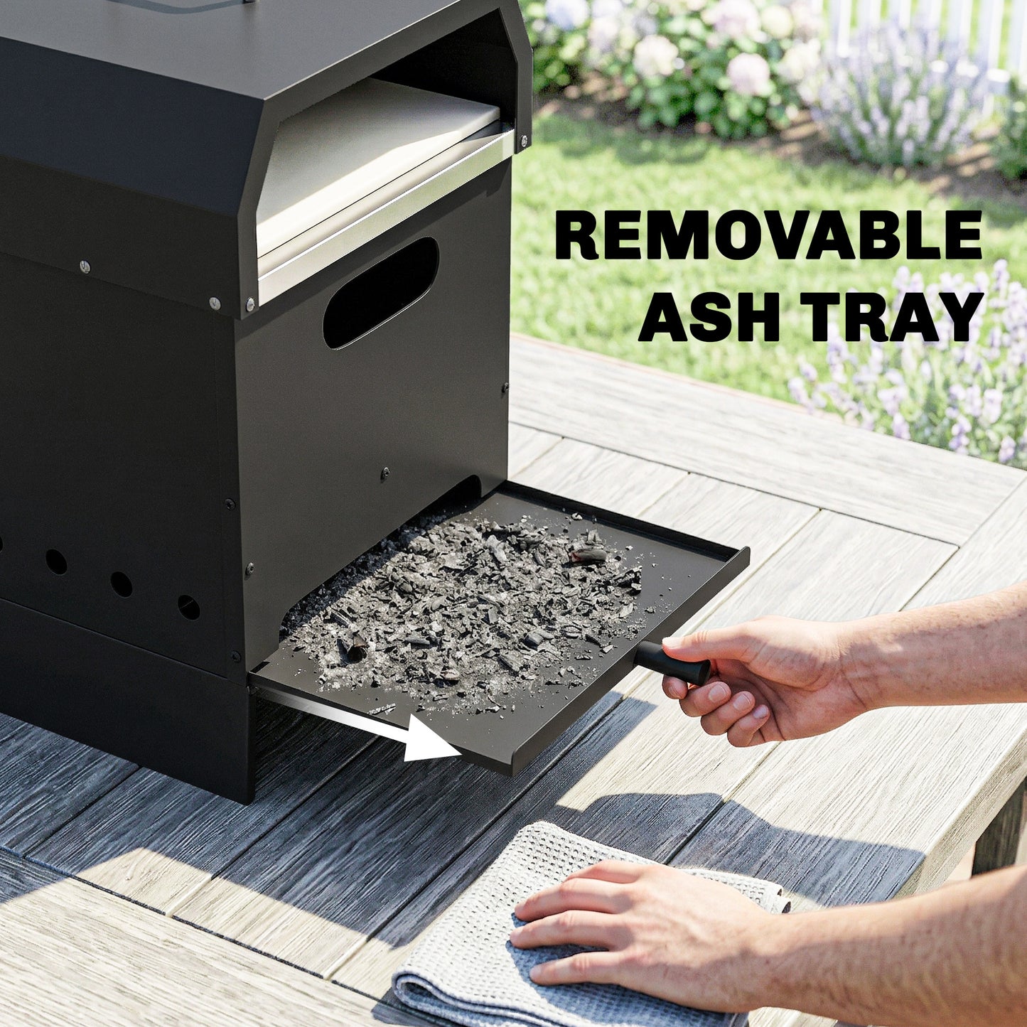 3 in 1 Portable Wood Fired Outdoor Pizza Oven with Handles
