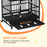 43" Heavy Duty Dog Crate on Wheels, with Removable Tray, Openable Top