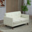 Modern Upholstered Fabric Loveseat Sofa for Living Room, Cream