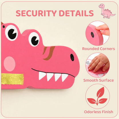 Busy Board Panels Wall Mounted Dinosaur, Pink