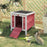 Wooden Rabbit Hutch 51 x 42 x 43 cm, Red