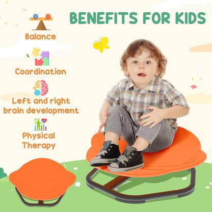 Planet-Shaped Kids Swivel Chair, Sensory Spinning Chair, Orange