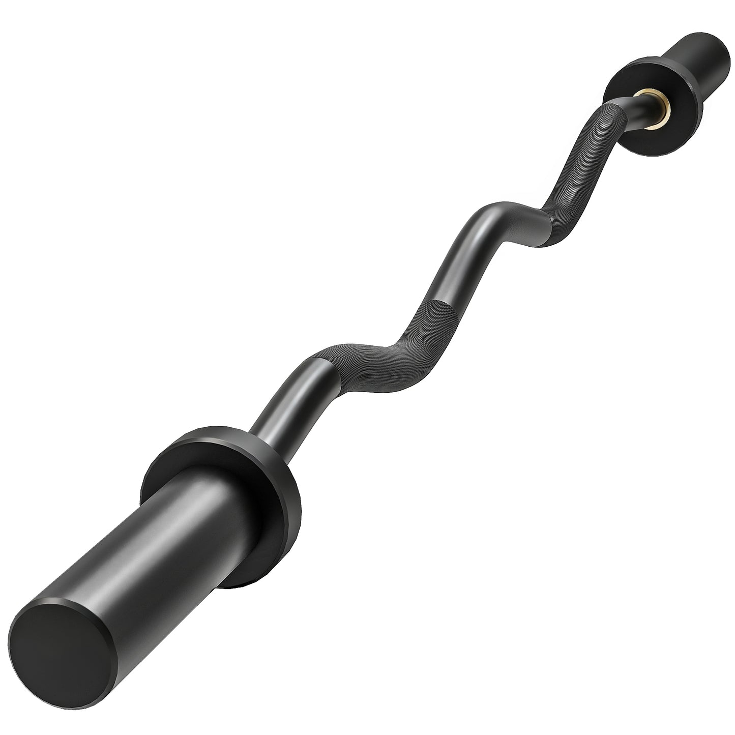 4ft Olympic EZ Curl Bar, Barbell Bar for 2" Weight Plates, Black