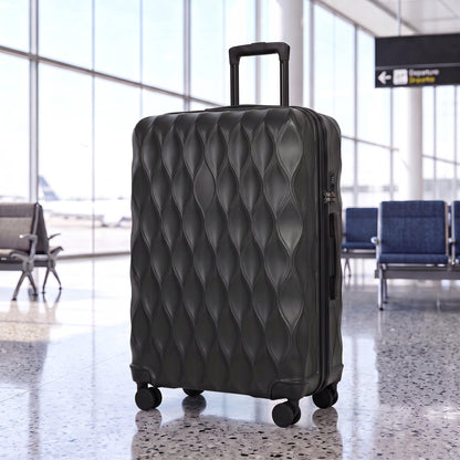 28Inch Suitcase Hard Shell Checked Luggage with TSA Lock, Black