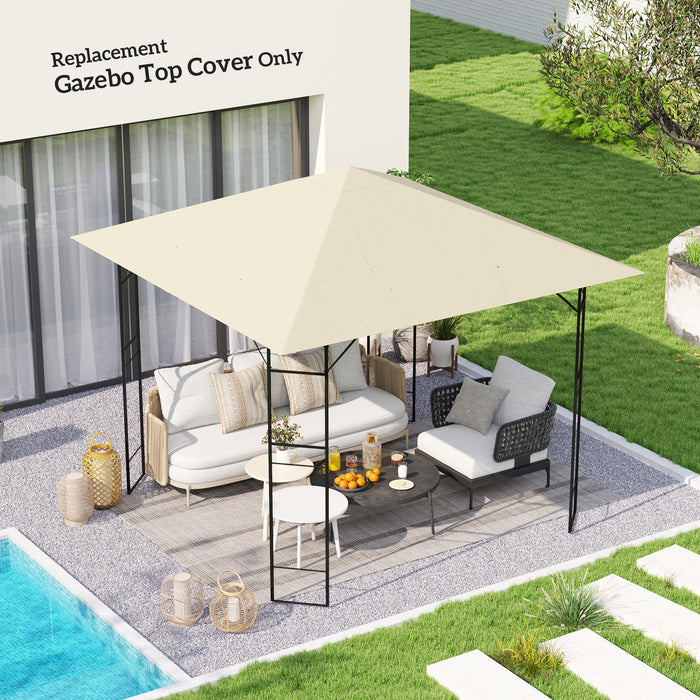 3 x 3(m) Gazebo Canopy Replacement Cover, UPF30+, Cream White