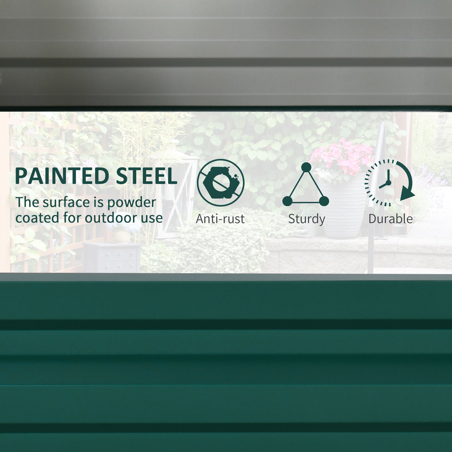 Raised Garden Bed Elevated Planter Box for Flowers Green