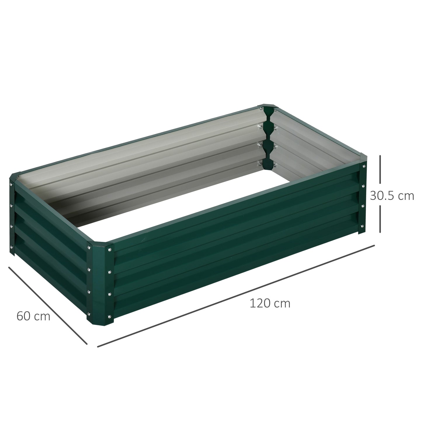 Raised Garden Bed Elevated Planter Box for Flowers Green
