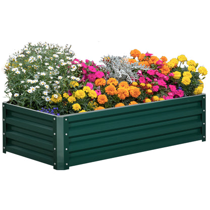 Raised Garden Bed Elevated Planter Box for Flowers Green