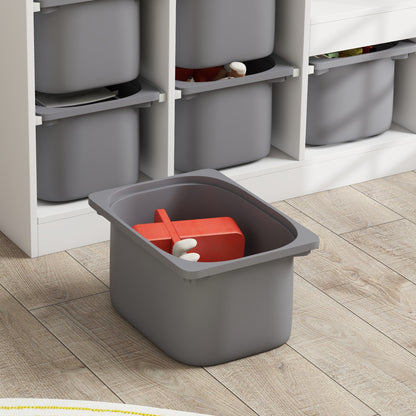 3-Layer Kids Toy Storage Unit with 6 Removable Bins, Grey