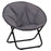 Garden Folding Portable Padded Saucer Moon Chair Padded Round Outdoor Camping Travel Fishing Seat Grey