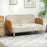 Modern 2 Seater Sofa w/ Rubber Wood Legs 130 x 74 x 76cm Cream Orange