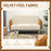 Modern 2 Seater Sofa w/ Rubber Wood Legs 130 x 74 x 76cm Cream Orange