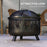 Metal Firepit Bowl Outdoor 2-In-1 Round Fire Pit w/ Lid, Grill, Poker, Handles, Camping, BBQ, Bonfire, Wood Burning Stove, 61.5 x