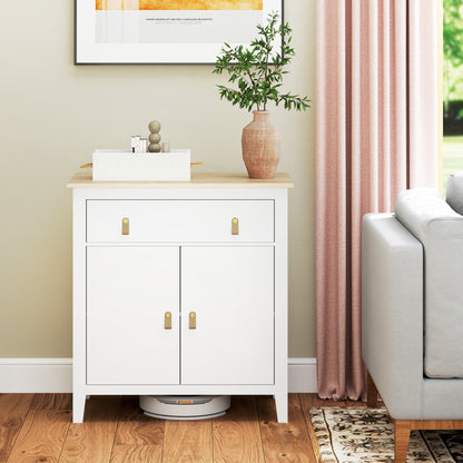 Sideboard with Drawer, Adjustable Shelf for Living Room, White