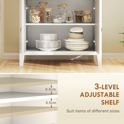 Sideboard with Drawer, Adjustable Shelf for Living Room, White