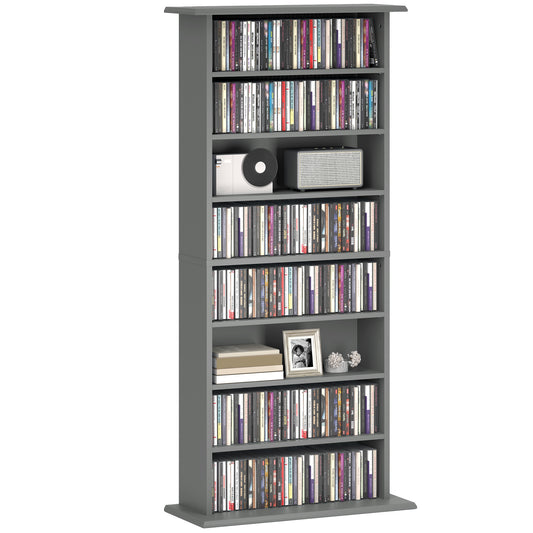 CD Storage Unit DVD Tower Blu-ray Storage Shelf for Living Room Grey