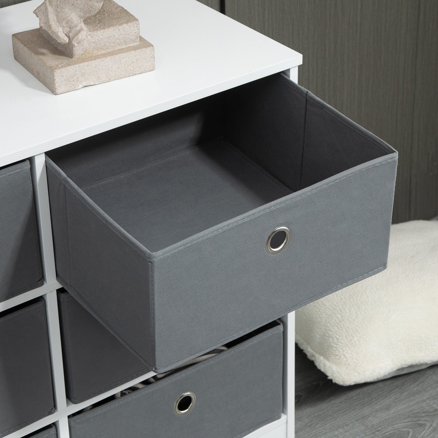 Chests of Drawer Fabric Dresser Storage Cabinet w/ 6 Drawers for Bedroom