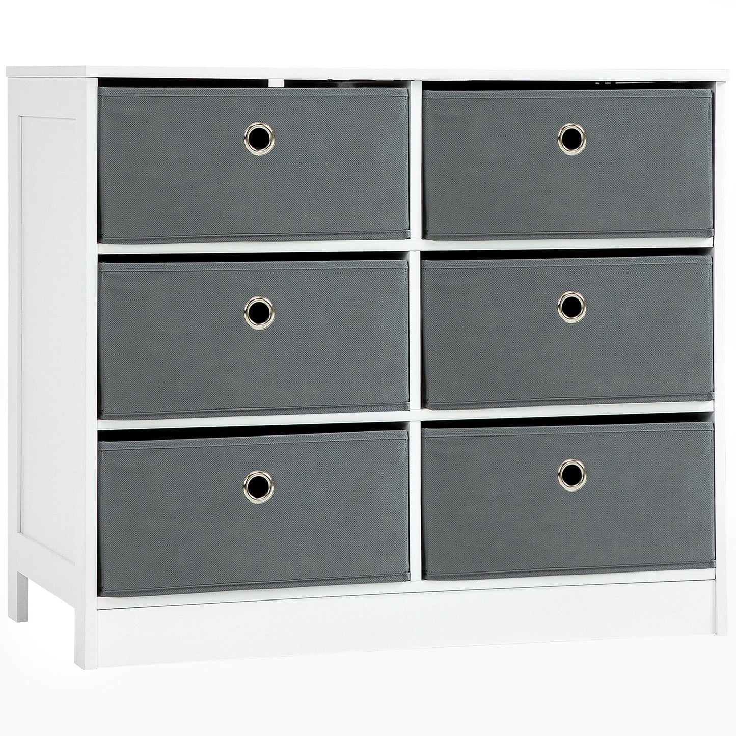 Chests of Drawer Fabric Dresser Storage Cabinet w/ 6 Drawers for Bedroom