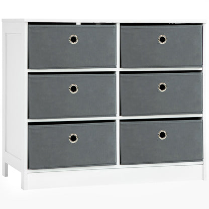 Chests of Drawer Fabric Dresser Storage Cabinet w/ 6 Drawers for Bedroom