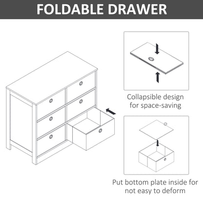 Chests of Drawer Fabric Dresser Storage Cabinet w/ 6 Drawers for Bedroom