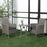 Three-Piece Rattan Bistro Set,with Cushions, Garden Furniture,Wicker Weave Conservatory Companion, Chair Table Set - Grey