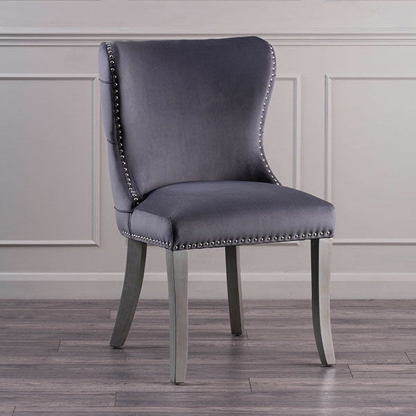 Margonia Dining Chair - Storm Grey with Pewter Legs