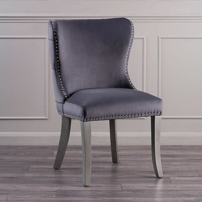 Margonia Dining Chair - Storm Grey with Pewter Legs